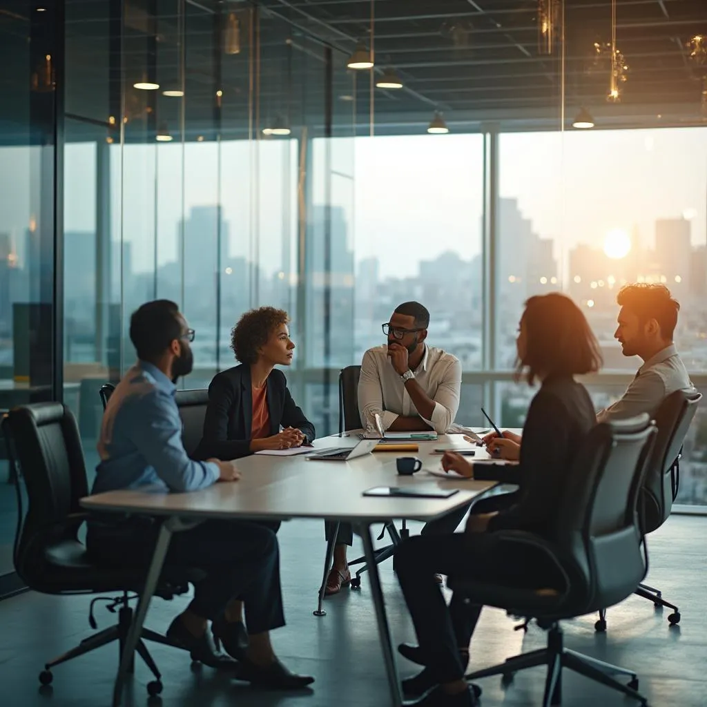 ConsultPro team working together in modern office space